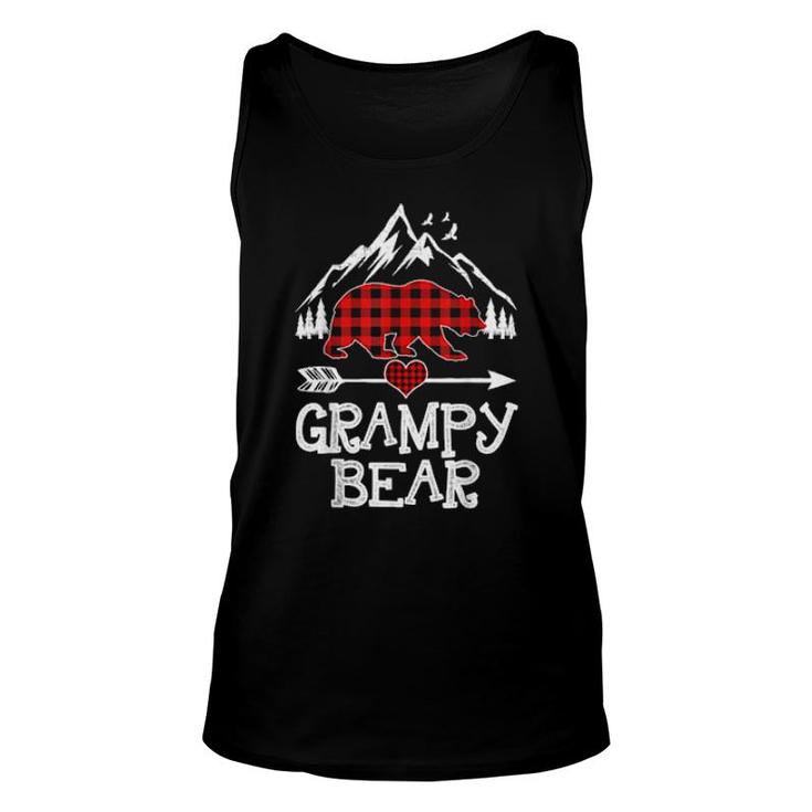 Grampy Bear , Red Buffalo Plaid Grampy Bear Pajama  Unisex Tank Top