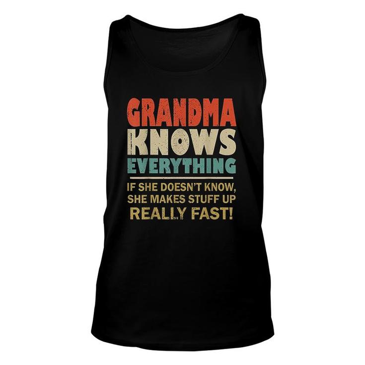 Grandma Know Everything Vintage Mothers Day Unisex Tank Top