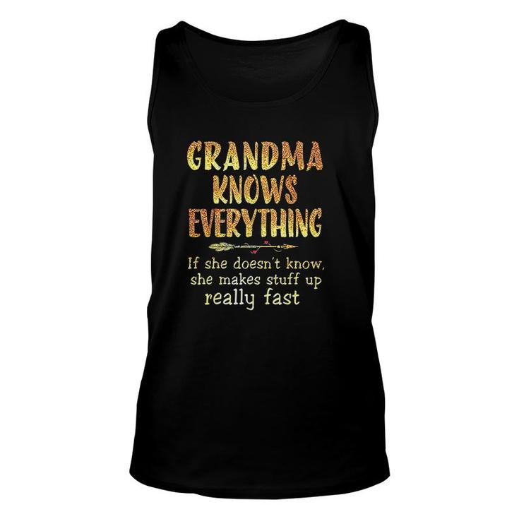 Grandma Knows Everything If She Does Not Know Unisex Tank Top
