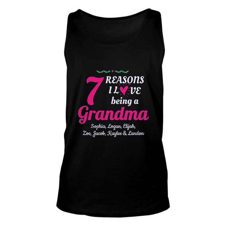 Grandma Personalized With White Customized Text For Grandkids Names Unisex Tank Top Grandma Personalized With White Customized Text For Grandkids Names Unisex Tank Top