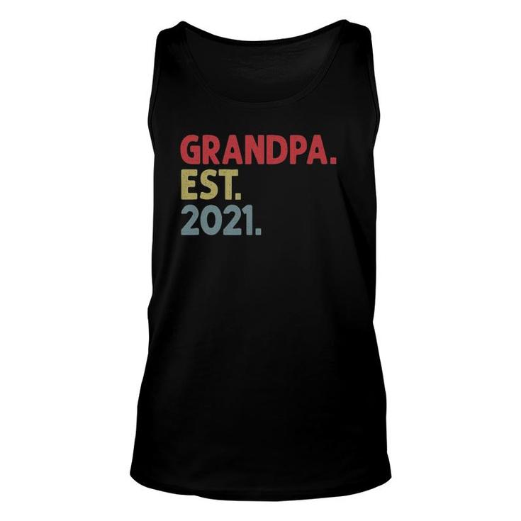 Mens Grandpa Est 2021 For Grandfather To Be Established 2021 Ver2 Tank Top