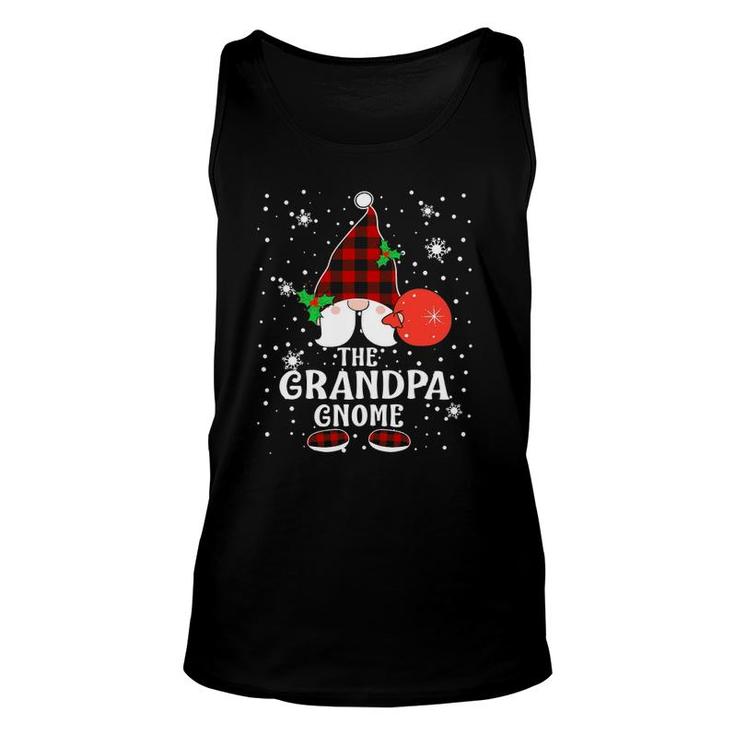 Grandpa Gnome Buffalo Plaid Matching Christmas Pajama Tank Top