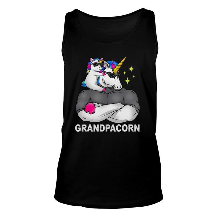 Grandpacorn Muscle , Unicorn Toddler With Grandpa Unisex Tank Top