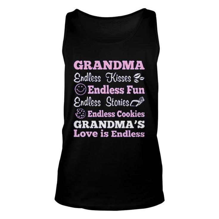 Grandparent Grandma Endless Kisses Unisex Tank Top