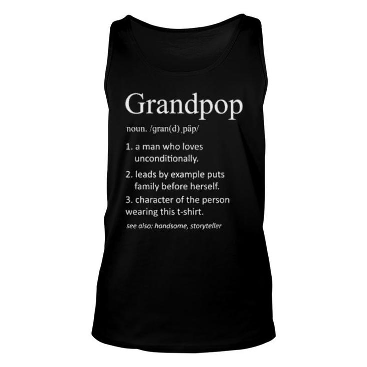 Grandpop Funny Definition Grandfather Definition  Unisex Tank Top