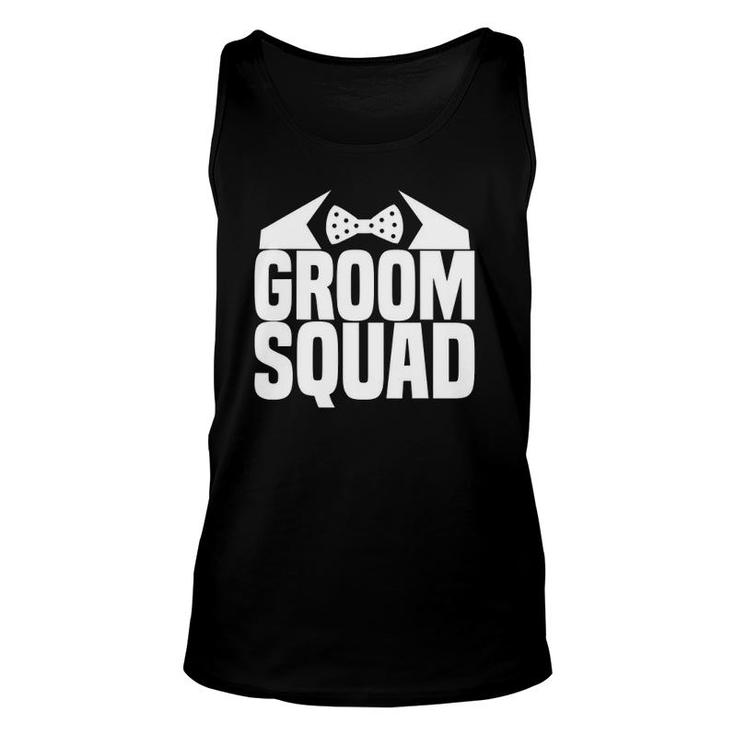 Groom Squad Funny Suit Bow Tie Wedding Bachelor Party Unisex Tank Top