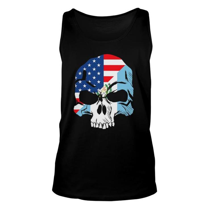 Guatemala Usa Flag Skull Gift Unisex Tank Top