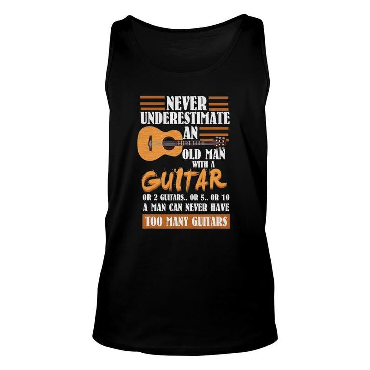Mens Guitar Dad Never Underestimate An Old Man With Guitar Tank Top