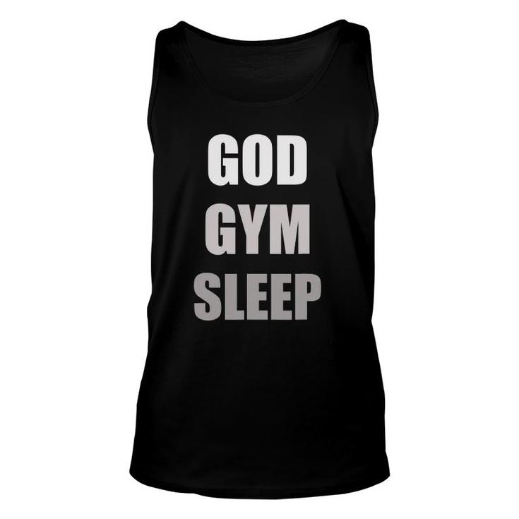 Gym Quotes God Gym Sleep Unisex Tank Top