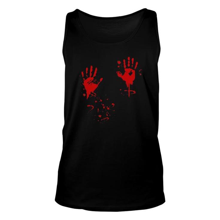 Halloween Bloody Hands Blood Splatter Gift Idea Unisex Tank Top