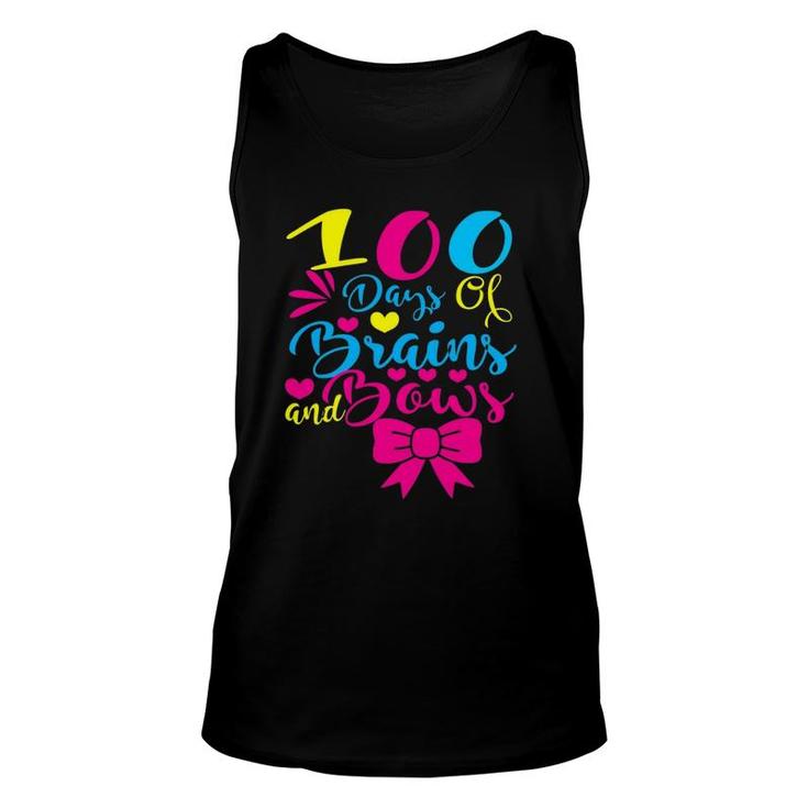 Happy 100 Days Of Brains And Bows Happy 100Th Day Of School Unisex Tank Top