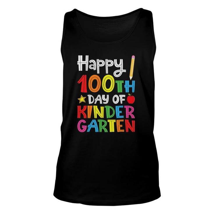 Happy 100Th Day Of Kindergarten Gift For Teacher Or Student Unisex Tank Top