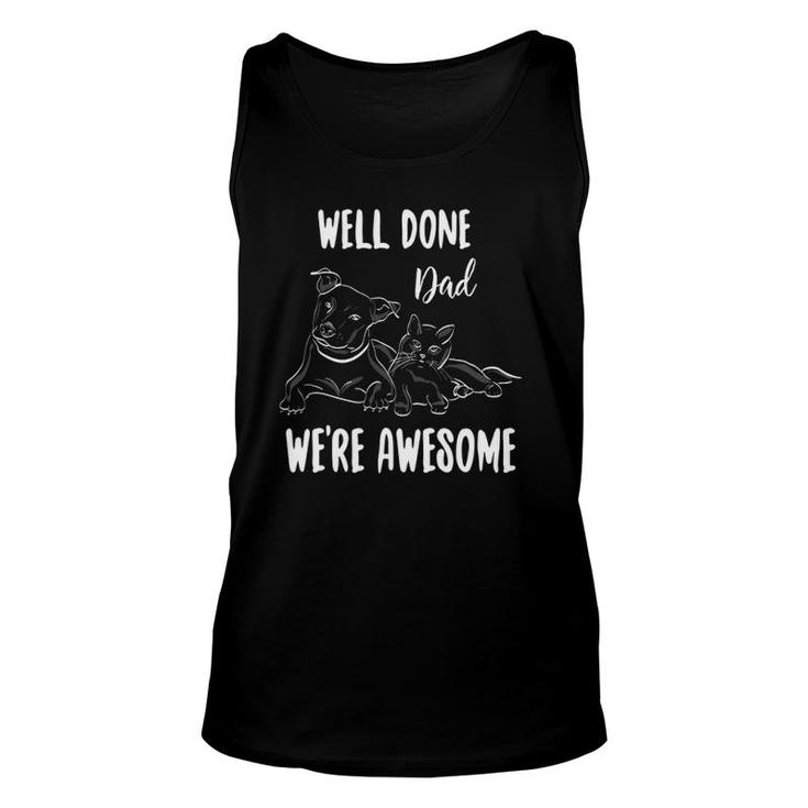 Happy Father's Day Gift From Dog And Cat Unisex Tank Top