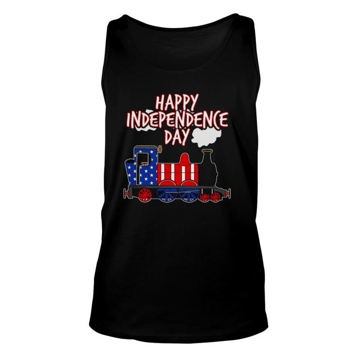 Happy Independence Day Train American Flag Usa 4Th July Unisex Tank Top