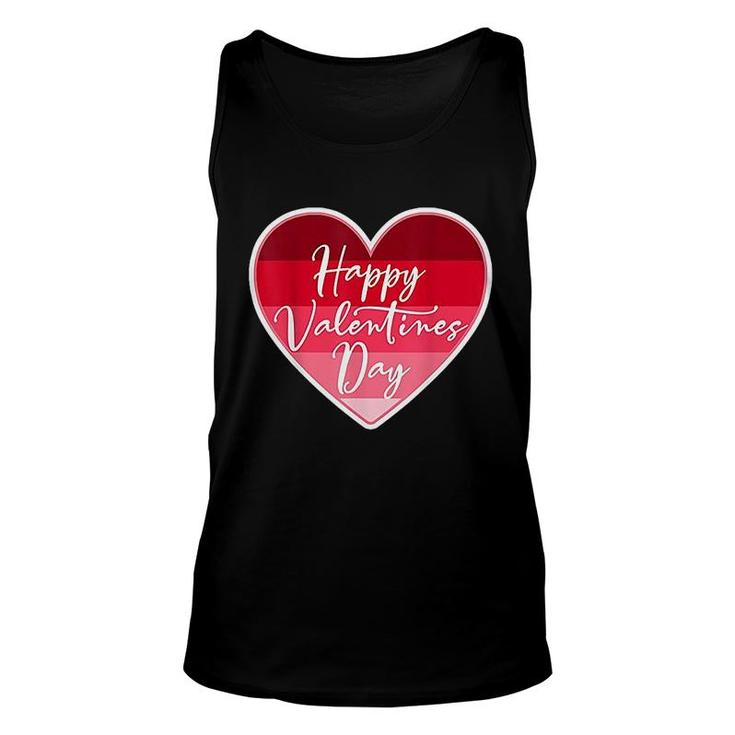 Happy Valentines Day Red Heart Graphic Design Unisex Tank Top