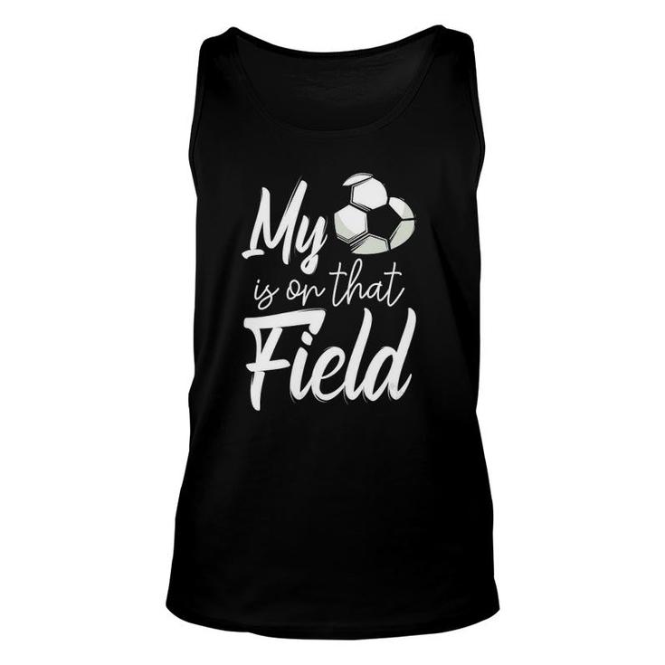 Womens My Heart Is On That Soccer Field Football Team Player V-Neck Tank Top