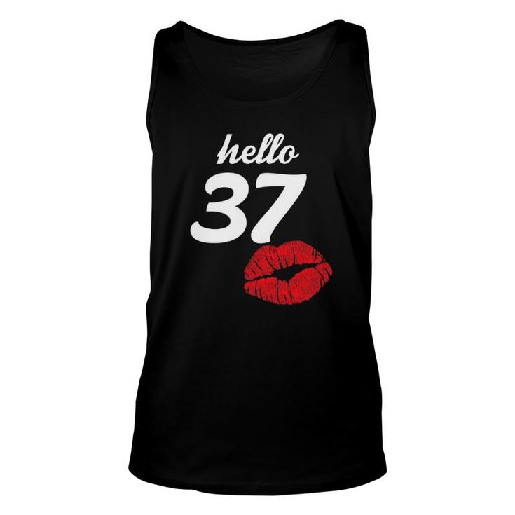 Womens Hello 37 Years Old For Women's 37Th Birthday Tank Top