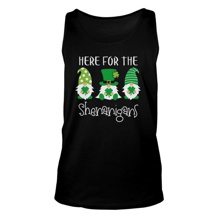 Here For The Shenanigans St Patrick's Day Gnome Unisex Tank Top