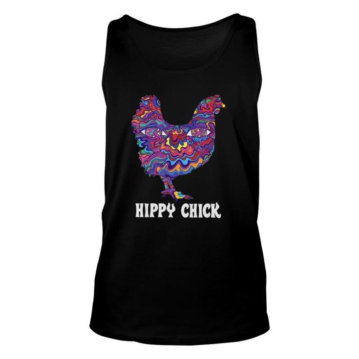 Hippy Chick Artwork Chicken Animal Lover Unisex Tank Top