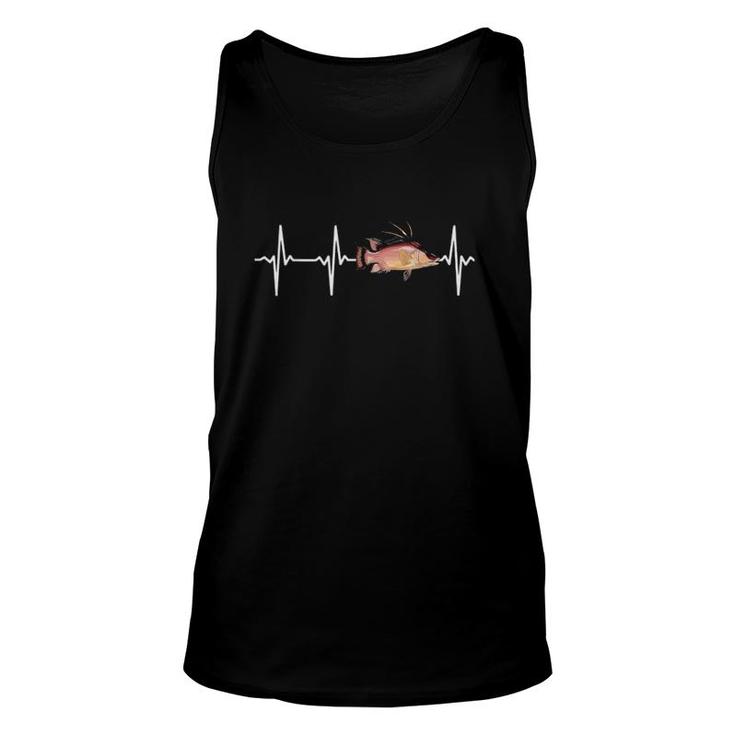 Hogfish Heartbeat For Saltwater Fish Fishing Lovers Unisex Tank Top