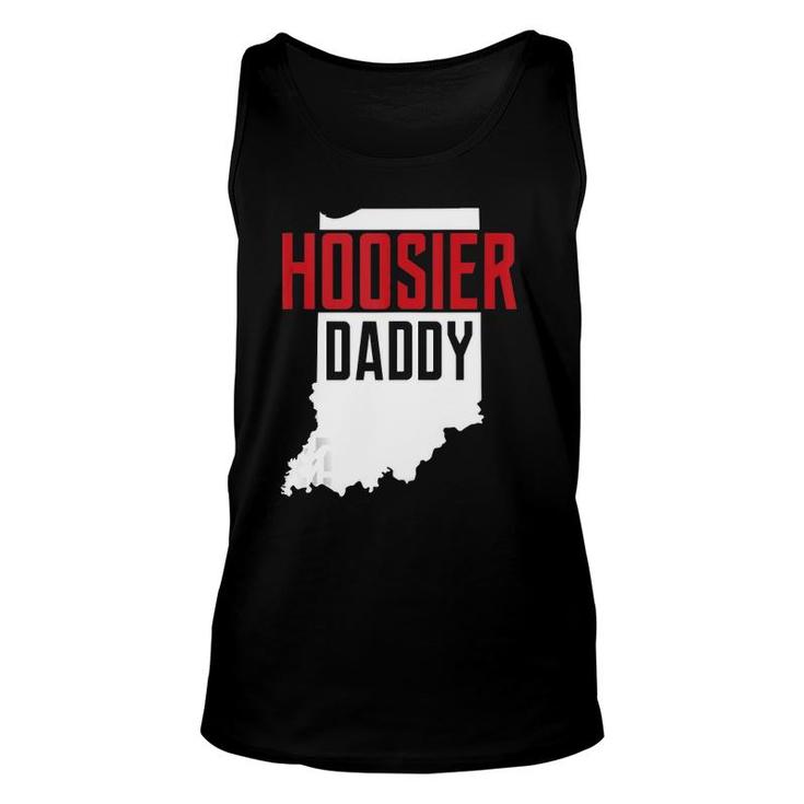 Hoosier Daddy Indiana State Map Gift Tank Top Unisex Tank Top
