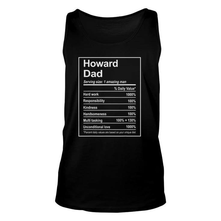 Mens Howard Dad Men Nutrition Facts Father's Day Michigan Tank Top