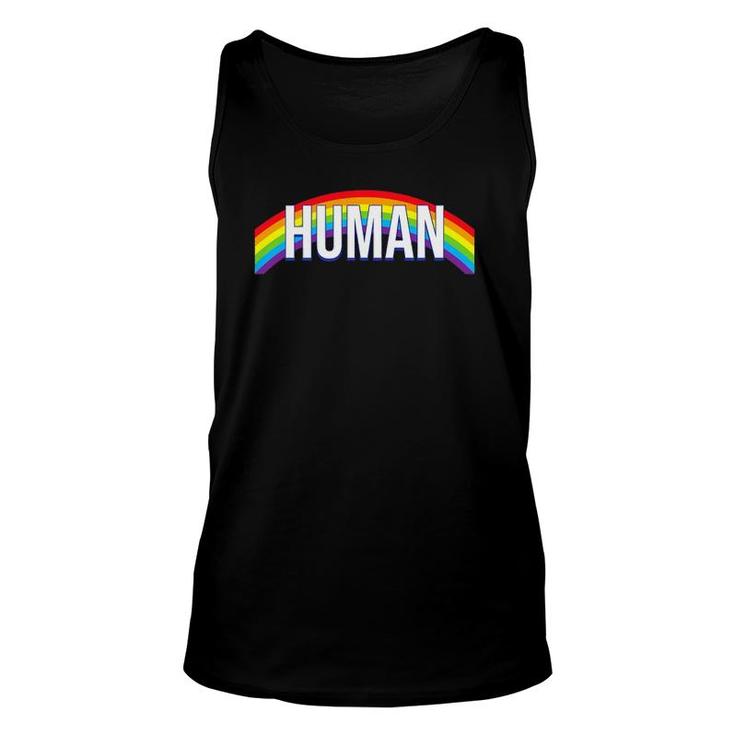 Human Lgbt Gay Pride Lgbtq Rainbow Flag Unisex Tank Top