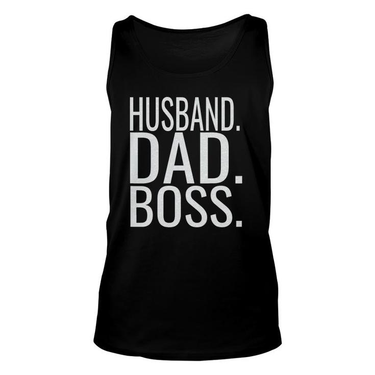 Husband Dad Boss Funny Fathers Day 2022Gift From Son Unisex Tank Top