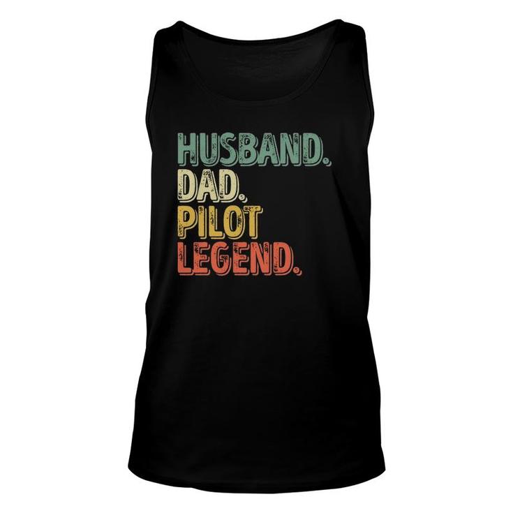 Husband Dad Pilot Legend  Funny Father's Day Gift  Unisex Tank Top