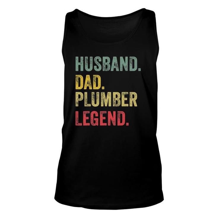 Husband Dad Plumber Legend Funny Vintage Retro Unisex Tank Top