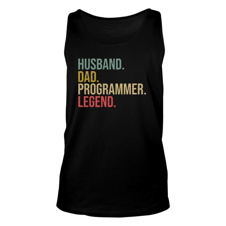 Husband Dad Programmer Legend Fathers Day Programming Unisex Tank Top