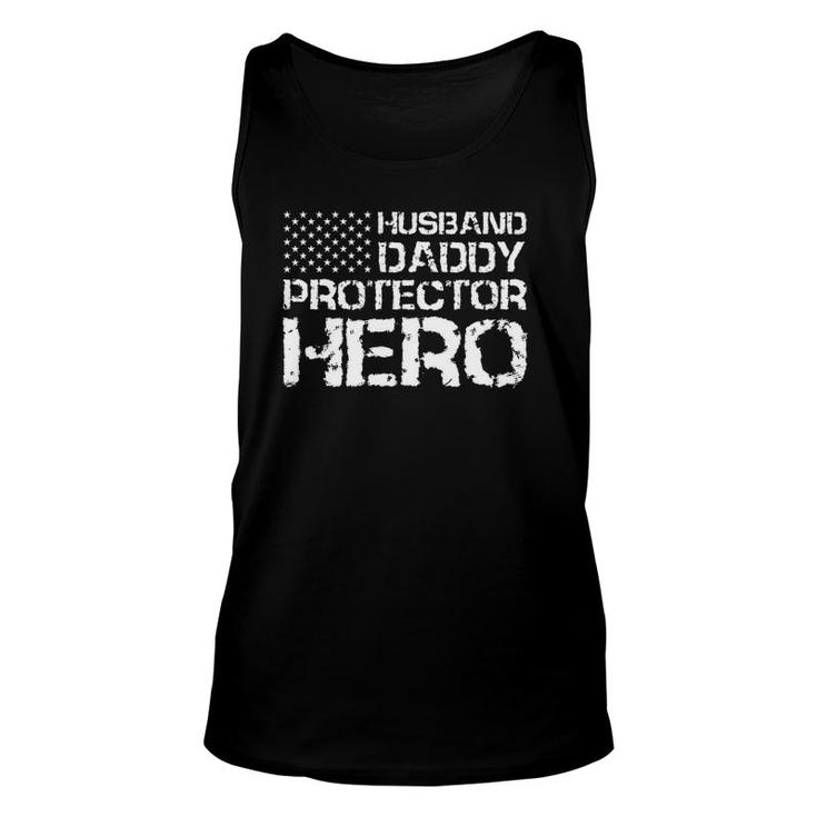 Husband Daddy Protector Hero  Father's Day Gift Unisex Tank Top