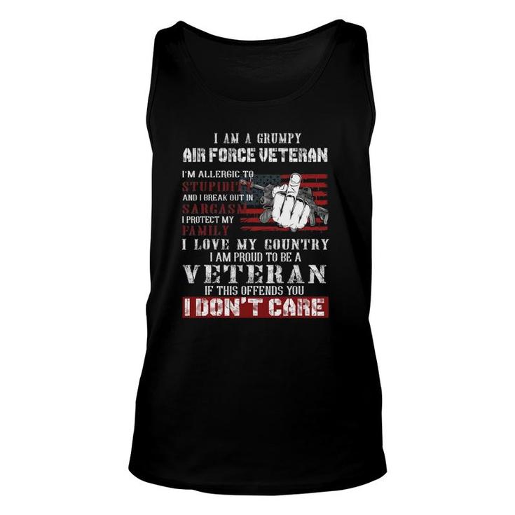 I Am A Grumpy Air Force Veteran, Retired Air Force Veteran Unisex Tank Top