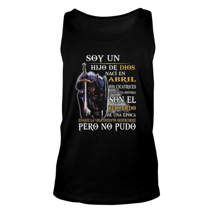 I Am A Son Of God Born In April My Scars Have A Story Unisex Tank Top