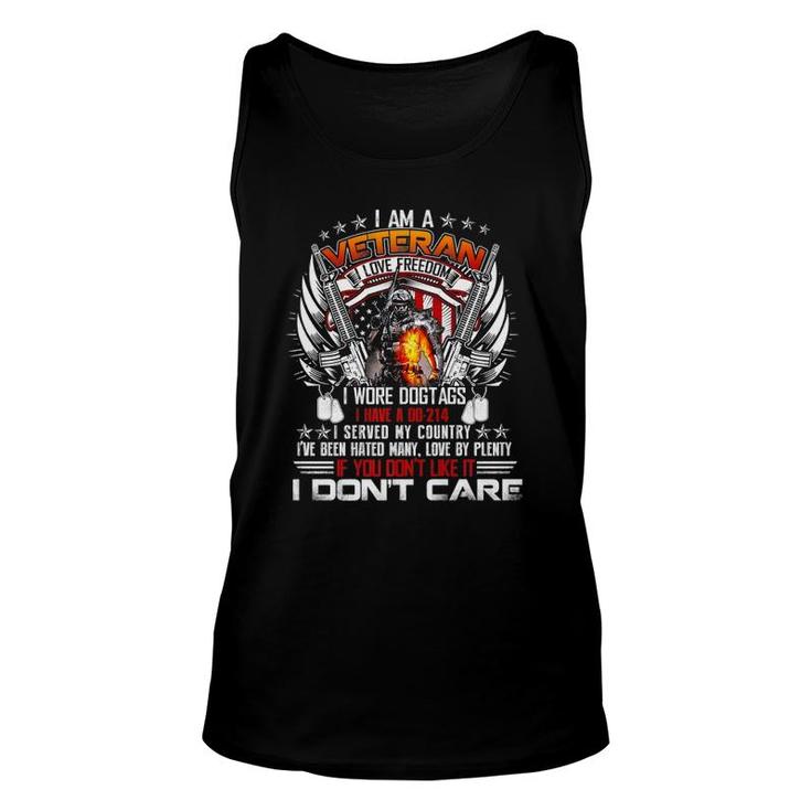 I Am A Veteran I Love Freedom My Country  Unisex Tank Top