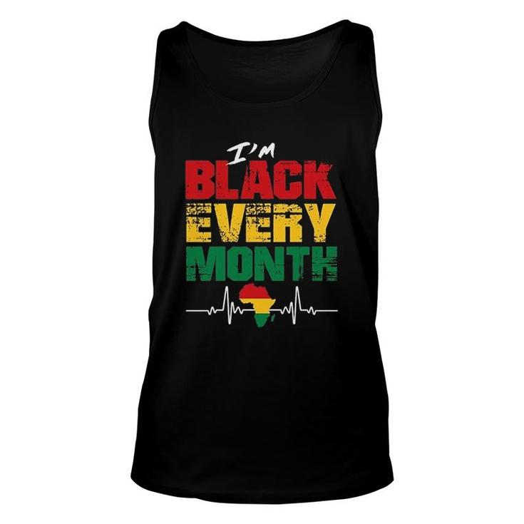 I Am Black Every Month Africa Heartbeat Unisex Tank Top