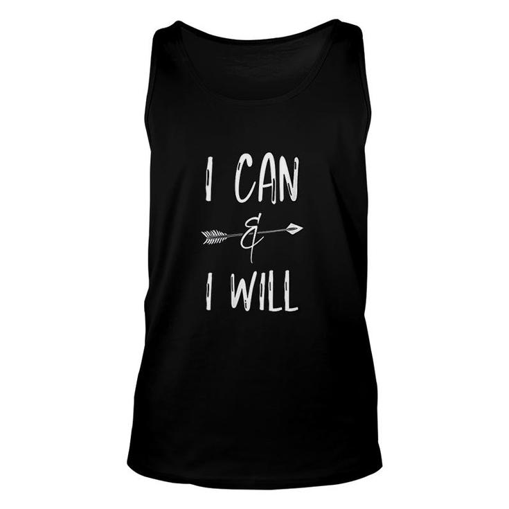 I Can And I Will Messages Quotes Sayings Unisex Tank Top