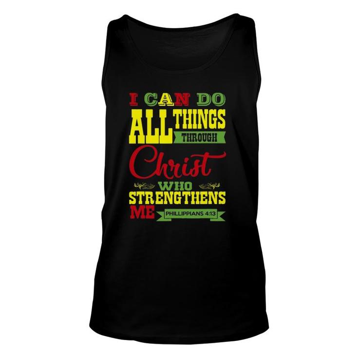 I Can Do All Things Through Christ Religious Unisex Tank Top