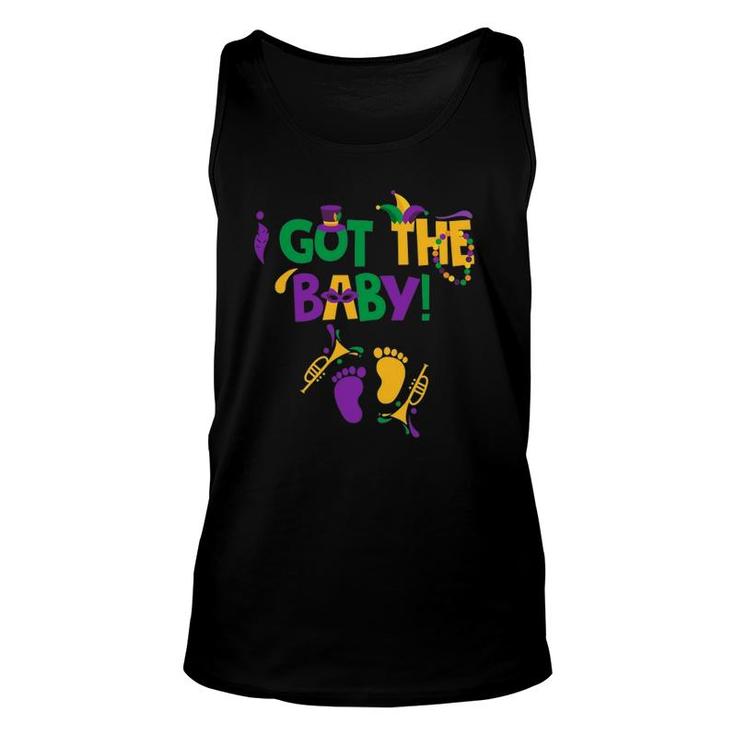 I Got The Baby Mardi Gras Pregnancy Announcement Outfit Unisex Tank Top