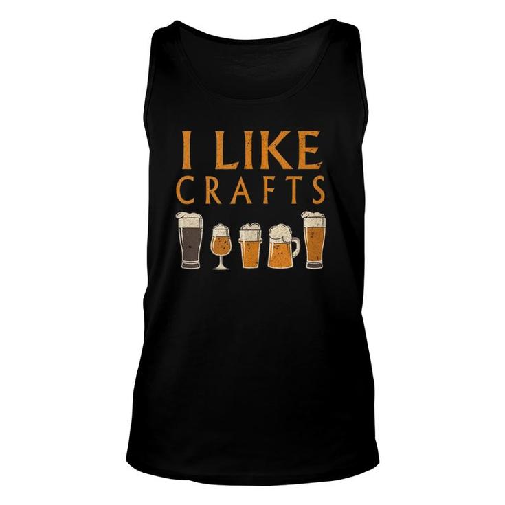 I Like Crafts Vintage Draught Beer Lover Drinking Gift Unisex Tank Top