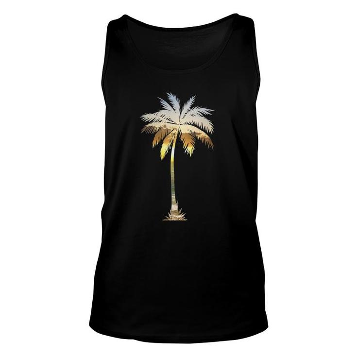 I Live Life Palm Tree Silhouette Tropical Beach Sunset Unisex Tank Top