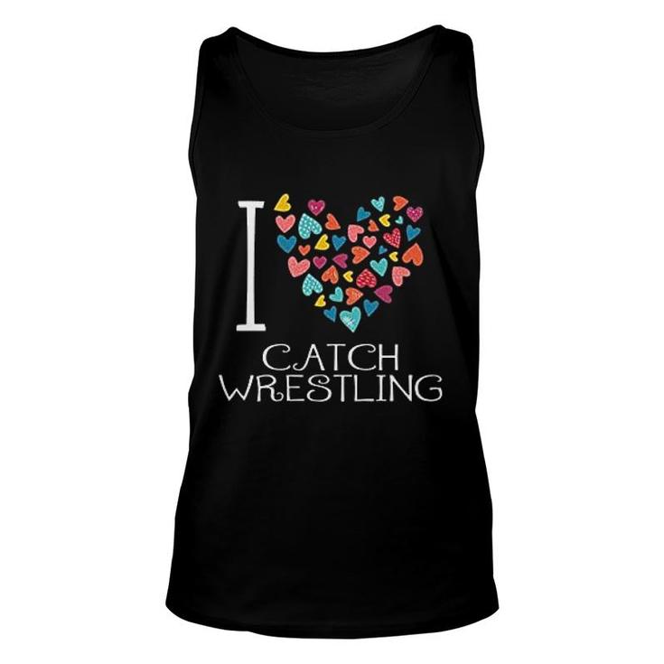 I Love Catch Wrestling Colorful Hearts Unisex Tank Top