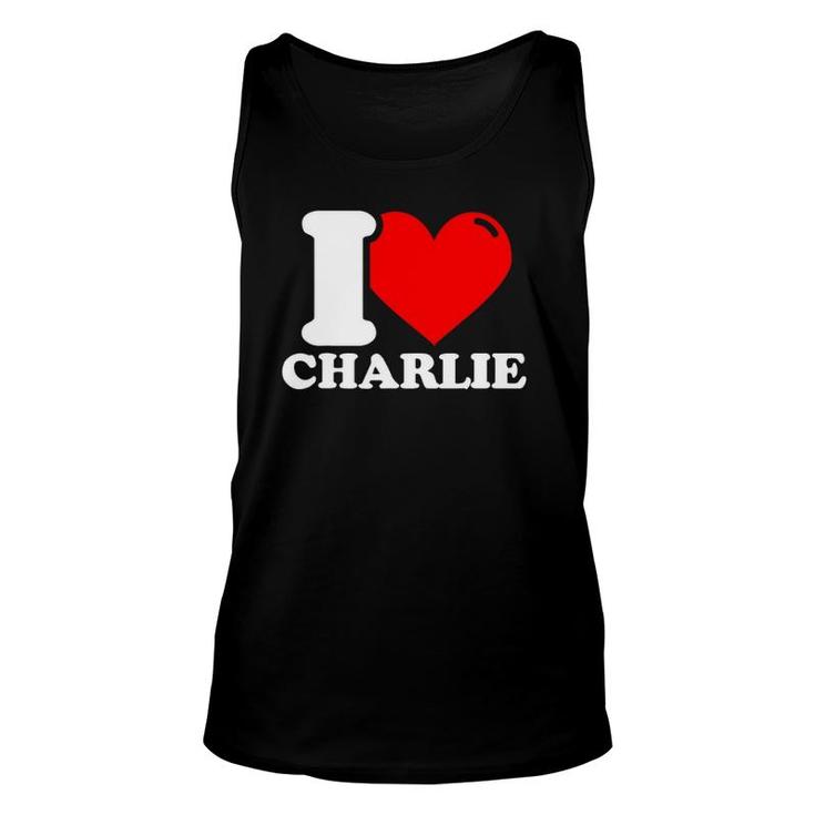 I Love Charlie Red Heart Gift Unisex Tank Top