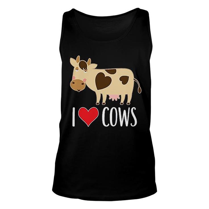 I Love Cows Dairy Farmer Unisex Tank Top