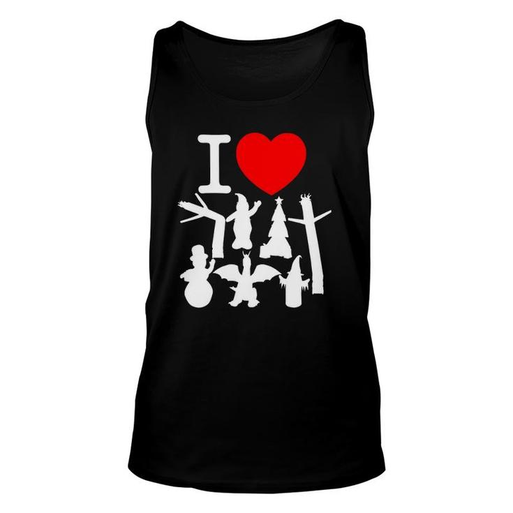 I Love Inflatables Red Heart  Unisex Tank Top