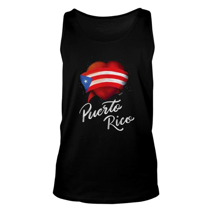 I Love Puerto Rico Flag For Women Unisex Tank Top