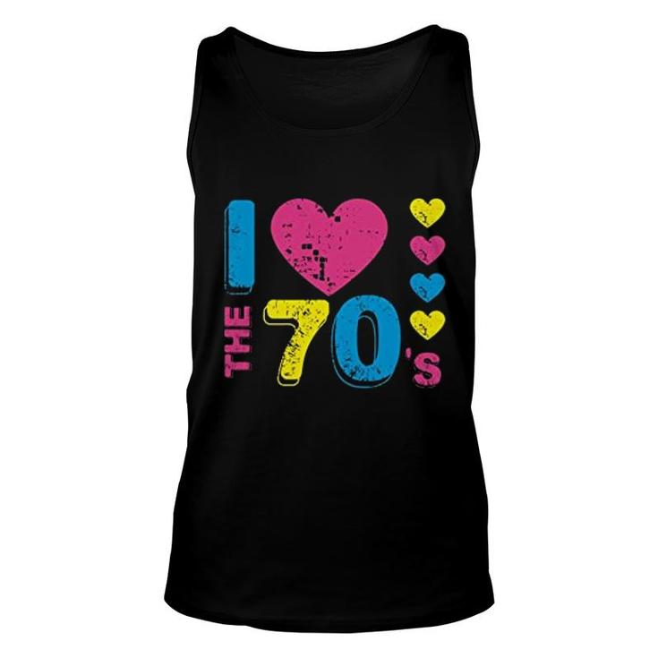 I Love The 70s Colorful Hearts Unisex Tank Top