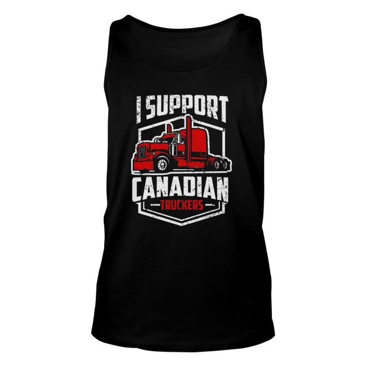 I Support Canadian Truckers  Freedom Convoy 2022 Ver2 Unisex Tank Top