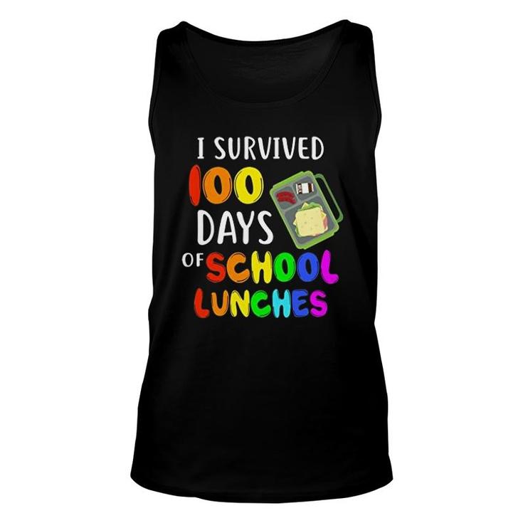 I Survived 100 Days Kindergarten School Lunches Unisex Tank Top