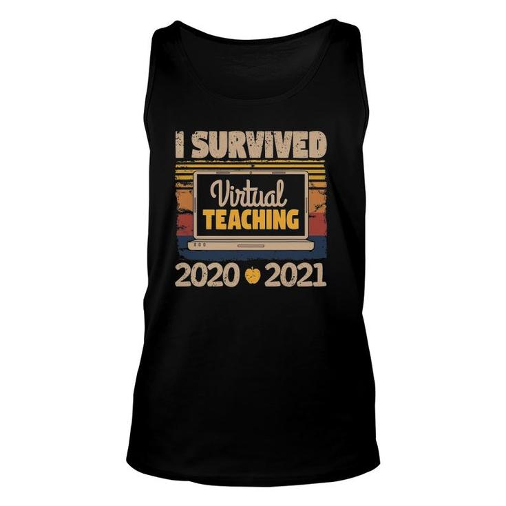 I Survived Virtual Teaching 2021 Vintage Survivor Teacher Unisex Tank Top